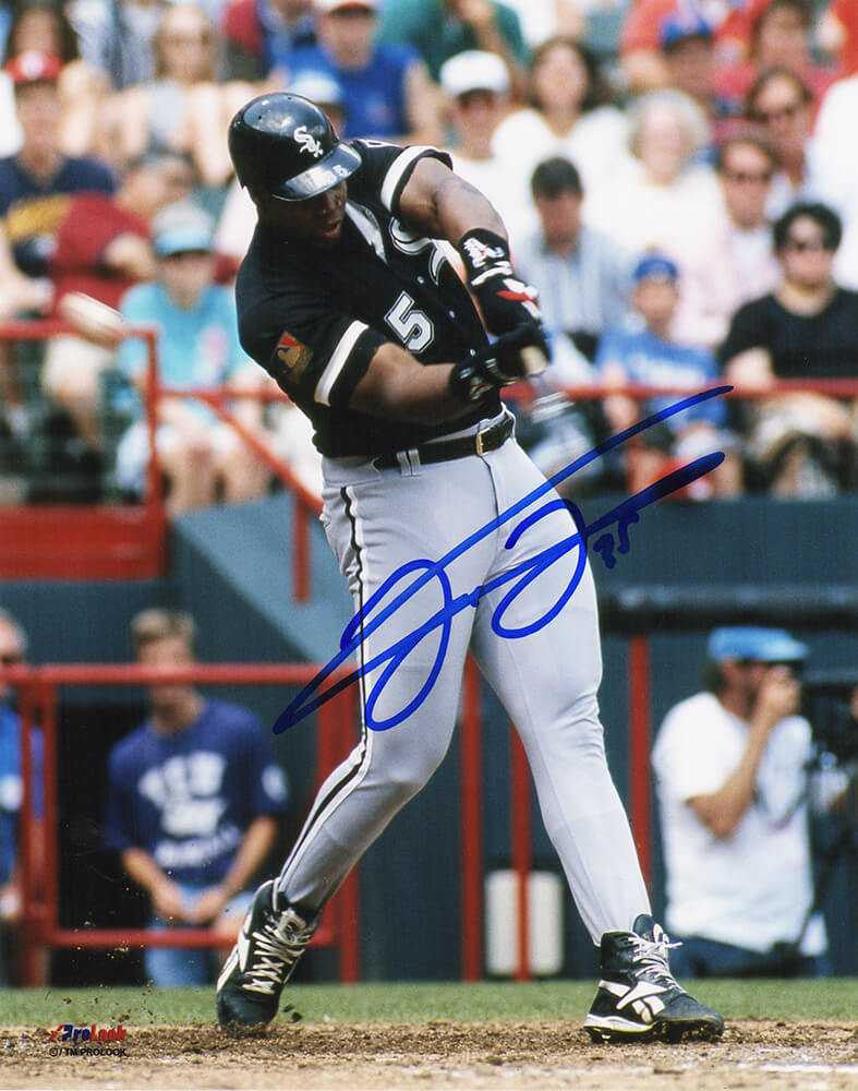 Frank Thomas Signed Chicago White Sox Action 8x10 Photo - Schwartz Authenticated