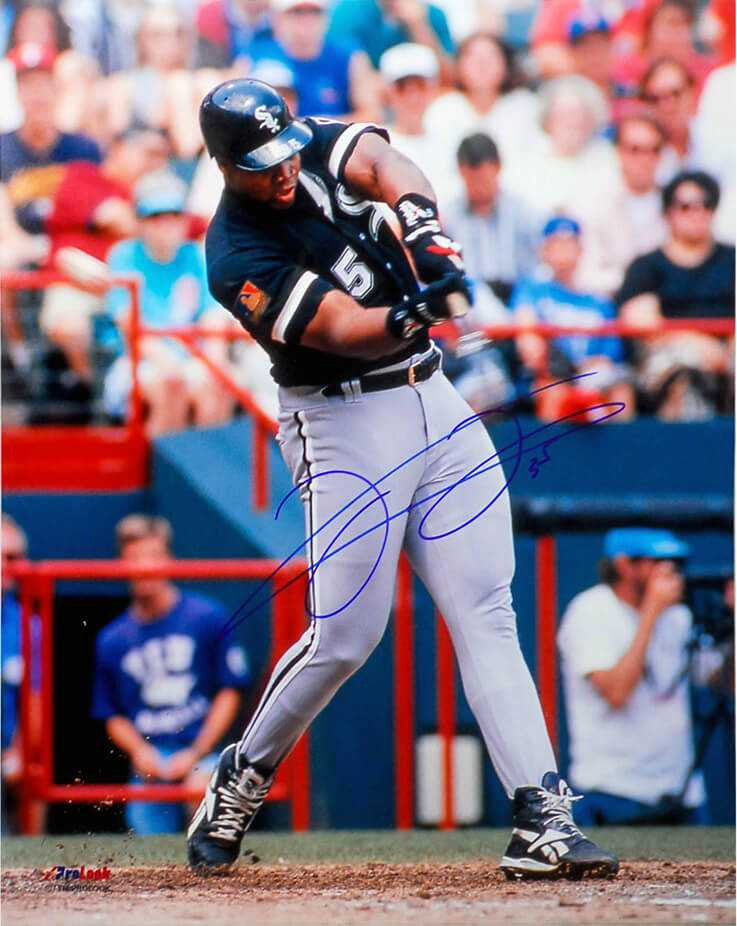 Frank Thomas Signed White Sox Swinging Action 16x20 Photo - Schwartz Authenticated