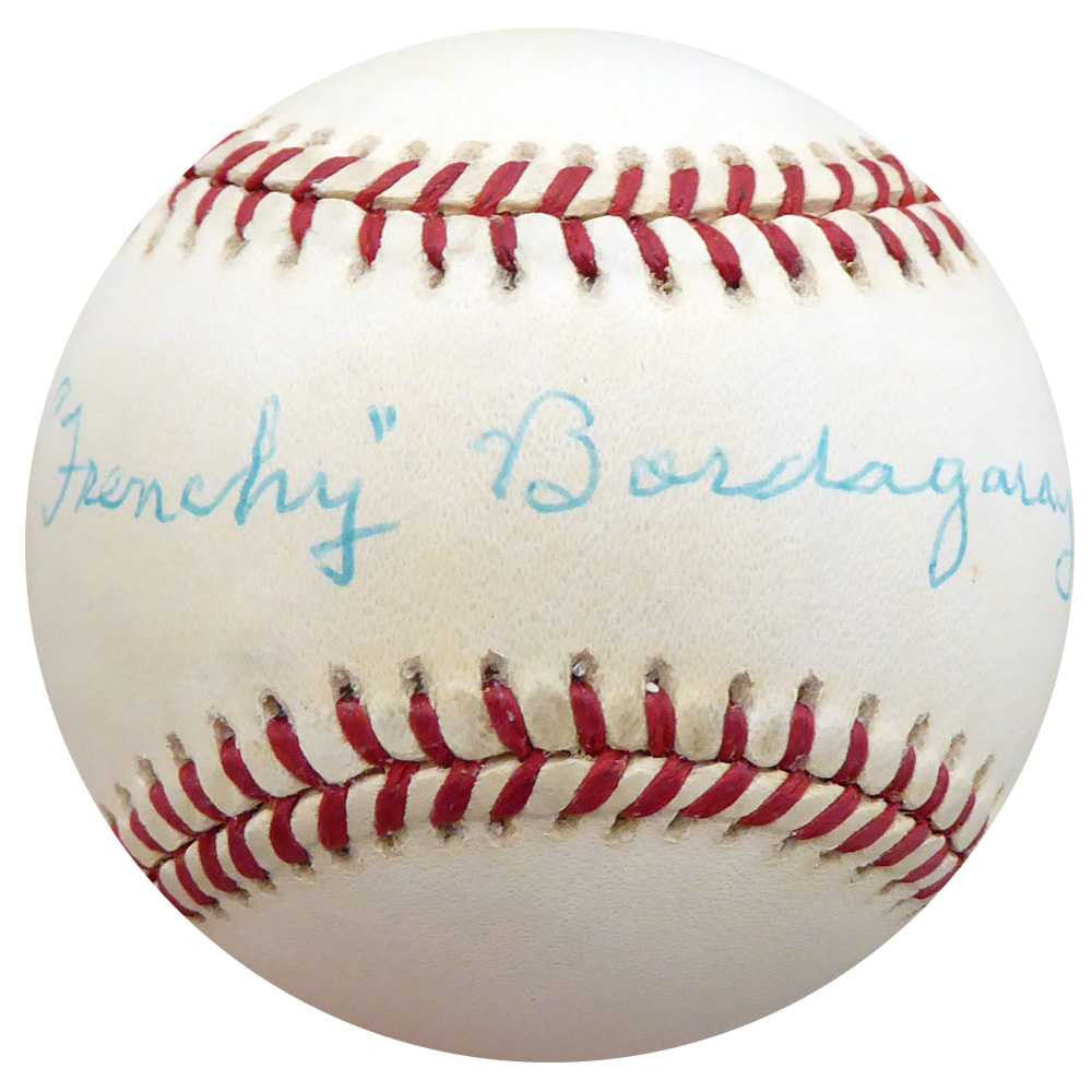 Frenchy Bordagary Autographed Official NL Baseball Brooklyn Dodgers Beckett BAS #F26219