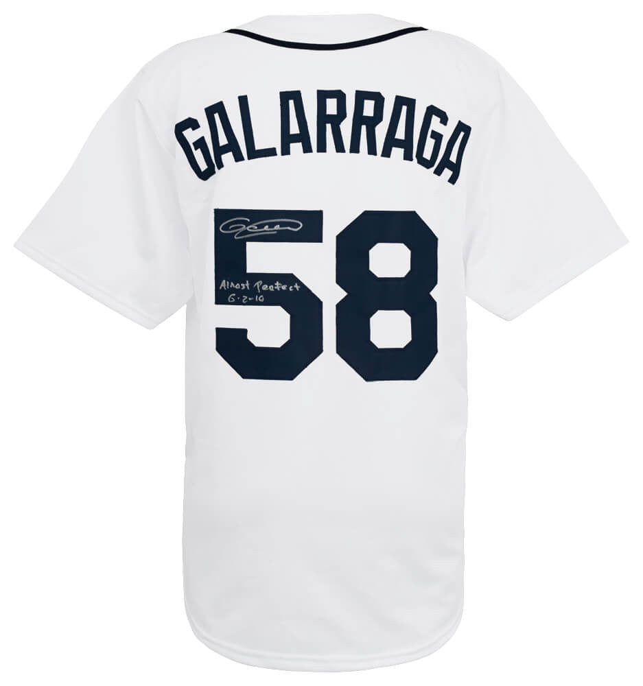 Armando Galarraga Signed White Custom Baseball Jersey w/Almost Perfect 6-2-10