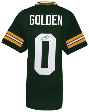 Green Bay Packers Matthew Golden Signed Green Custom Football Jersey