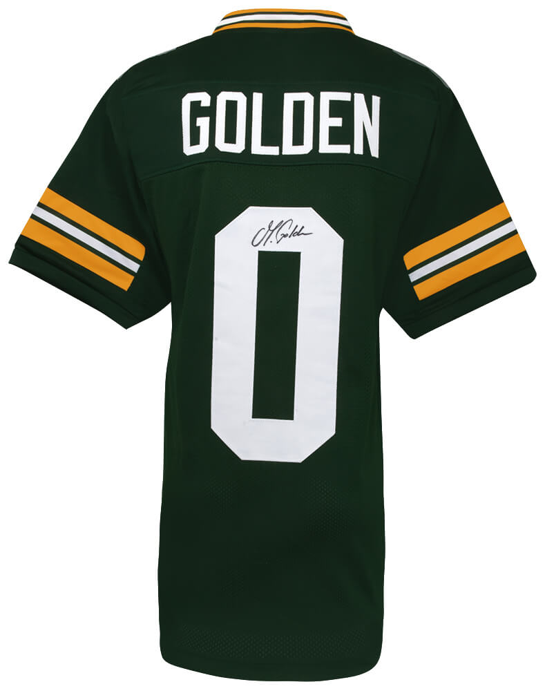 Green Bay Packers Matthew Golden Signed Green Custom Football Jersey