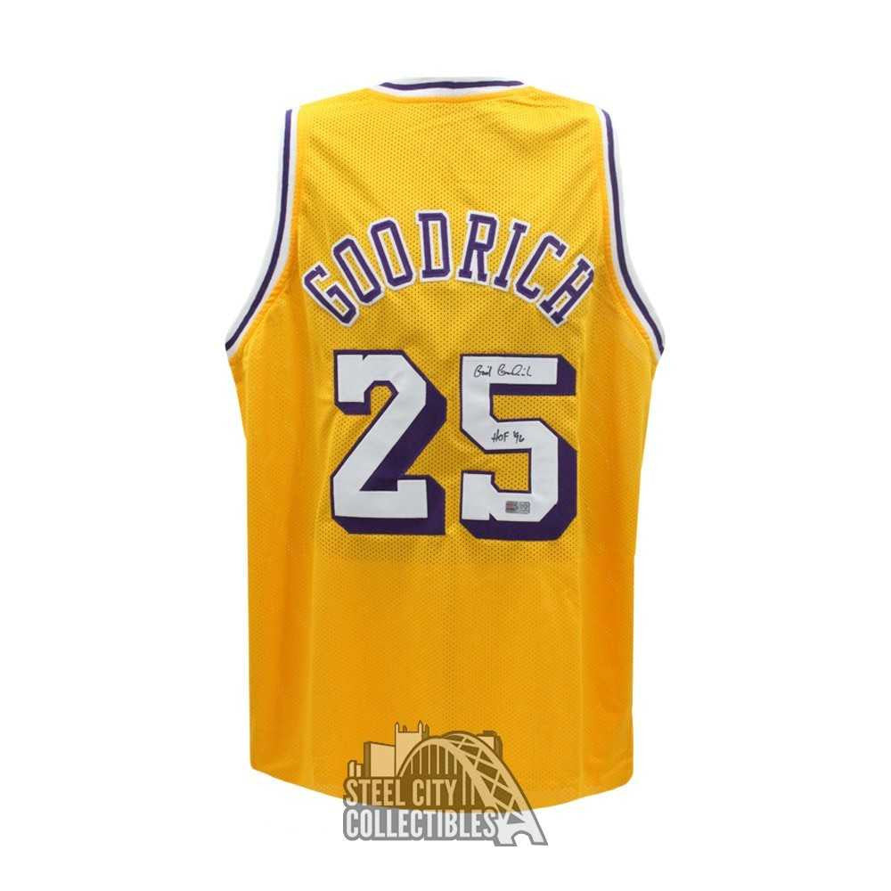 Gail Goodrich Autographed Los Angeles HOF 96 Custom Yellow Basketball Jersey - Tristar