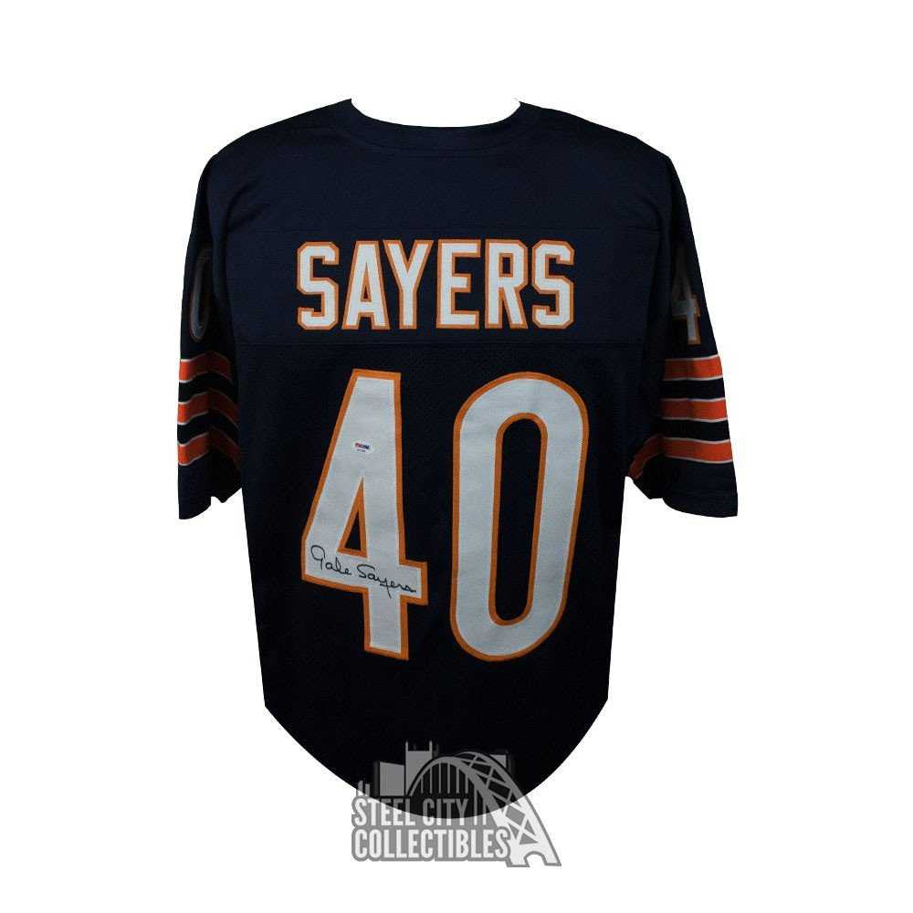 Gale Sayers Autographed Chicago Custom Navy Football Jersey - PSA/DNA COA