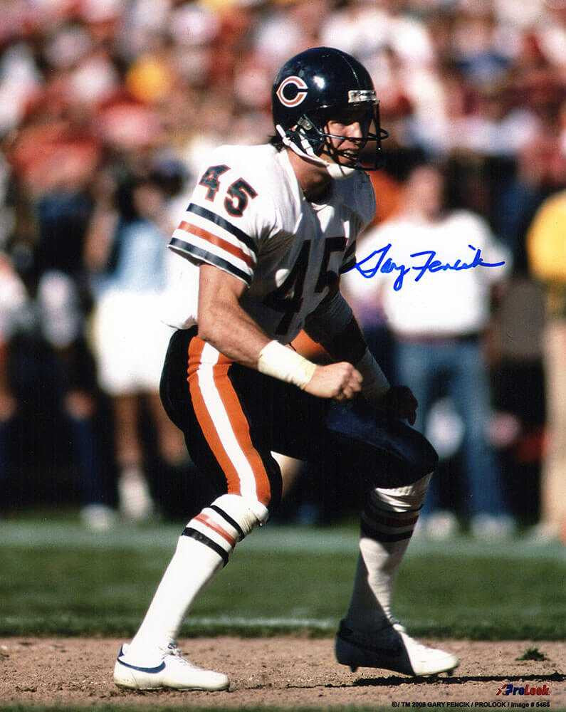 Gary Fencik Signed Chicago Bears Action 8x10 Photo