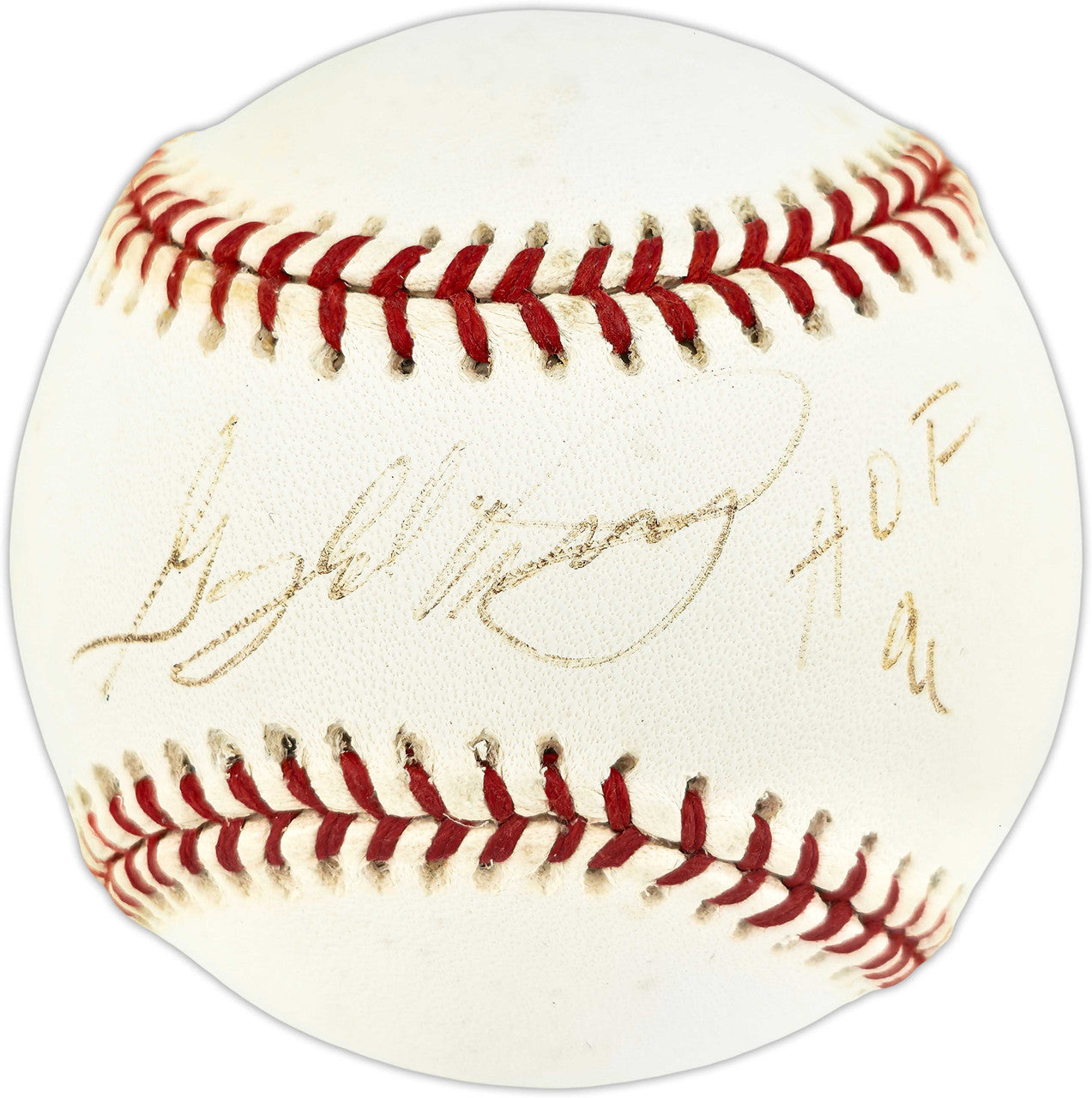 Gaylord Perry Autographed Official AL Baseball Texas Rangers, San Fracisco Giants "HOF 91" MCS Holo #63613