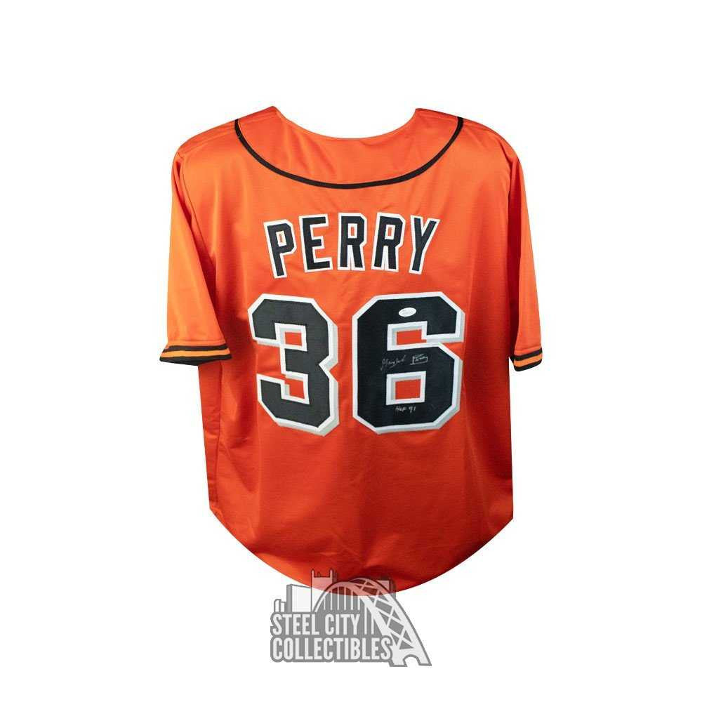 Gaylord Perry HOF 91 Autographed San Francisco Custom Orange Baseball Jersey - JSA COA