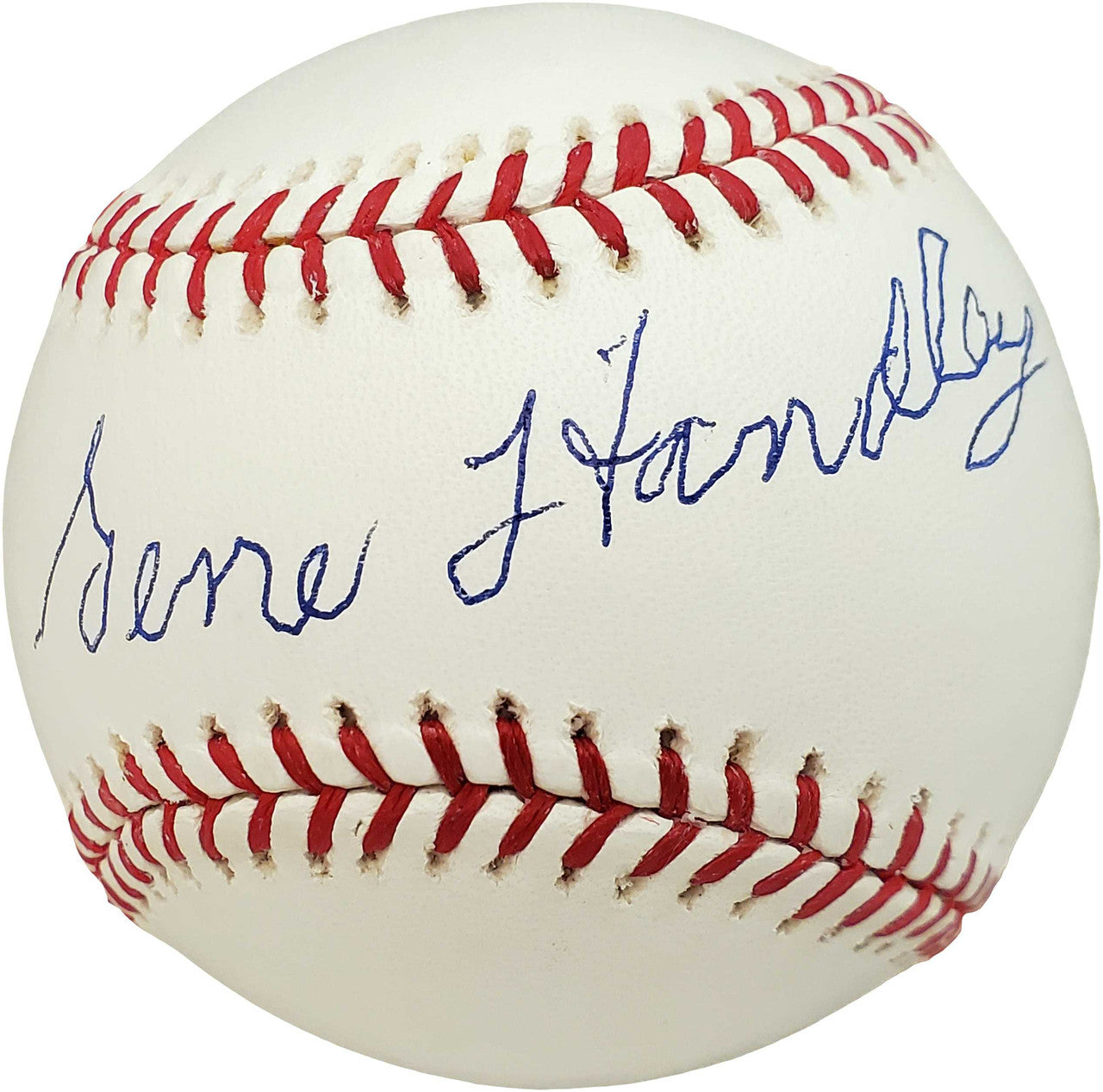 Gene Handley Autographed Official MLB Baseball Philadelphia A s Becket gene-handley-autographed-official-mlb-baseball-philadelphia-a-s-becket