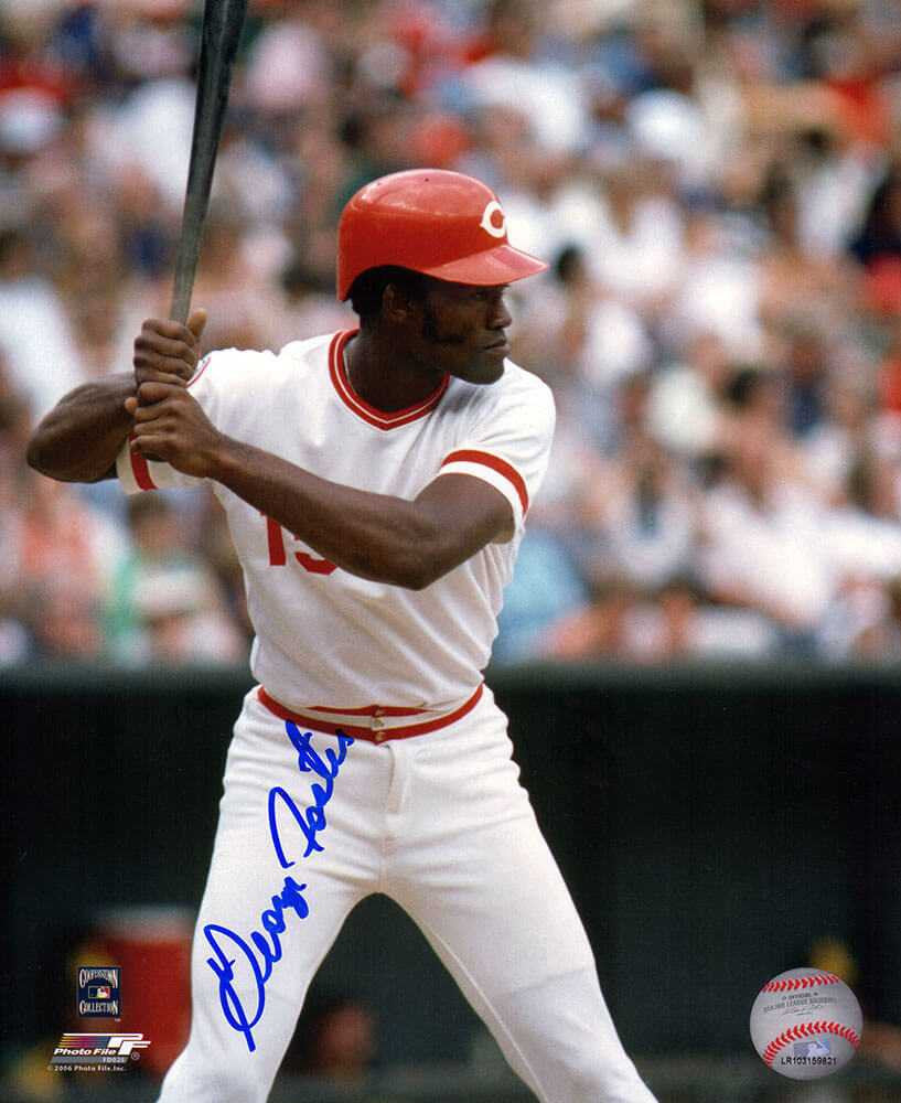 George Foster Signed Cincinnati Reds Batting Action 8x10 Photo
