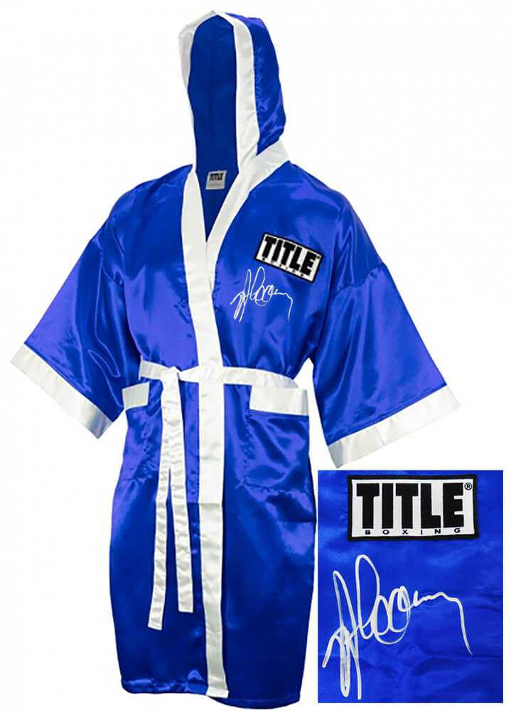 Gerry Cooney Signed Signed Title Blue Boxing Robe - Schwartz Authenticated
