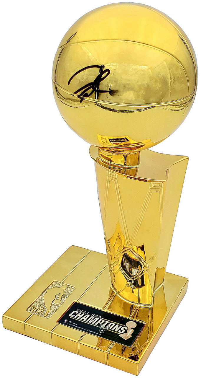 Giannis Antetokounmpo Autographed Fanatics Mini Trophy – Milwaukee Bucks – Beckett BAS QR Code