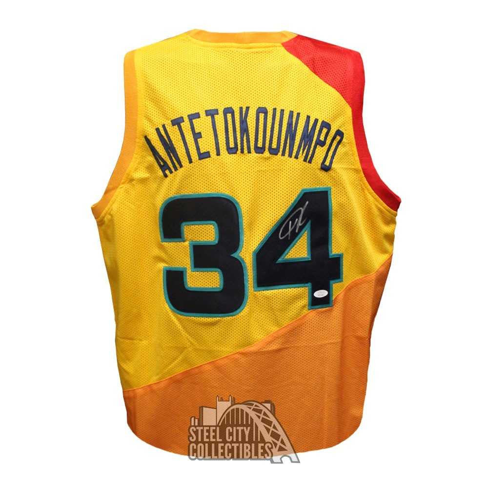 Giannis Antetokounmpo Autographed Milwaukee 2018 City Edition Custom Basketball Jersey - JSA