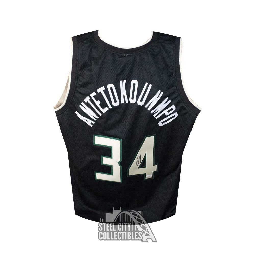 Giannis Antetokounmpo Signed Milwaukee Black Jersey – JSA COA!