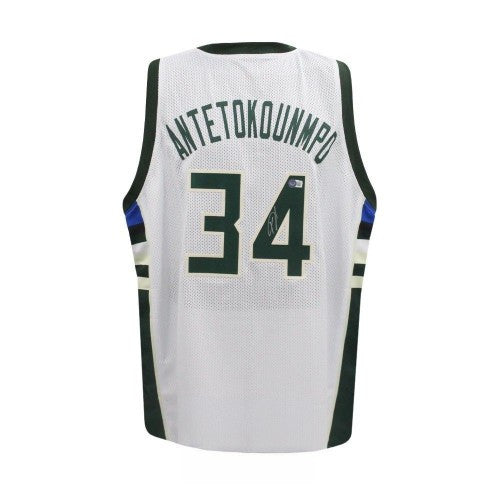 Giannis Antetokounmpo Autographed Milwaukee Bucks White Jersey - BAS