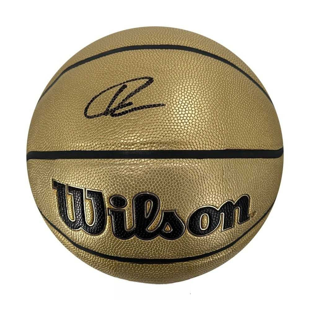 Giannis Antetokounmpo Autographed Wilson Gold Edition Basketball - BAS