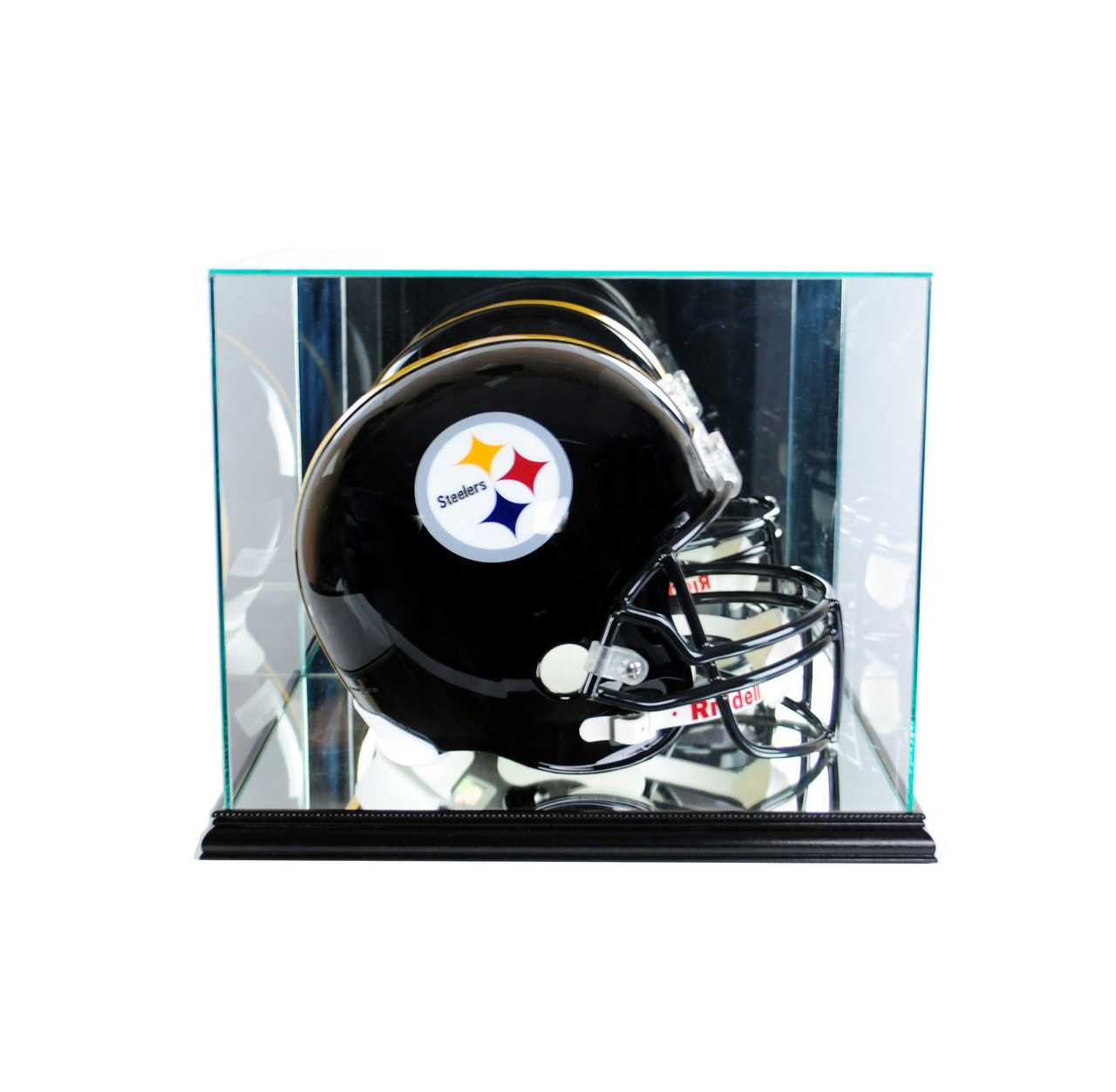 Glass Football Helmet Display Case - Black Base