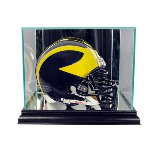 Glass Mini Helmet Display Case - Black Base