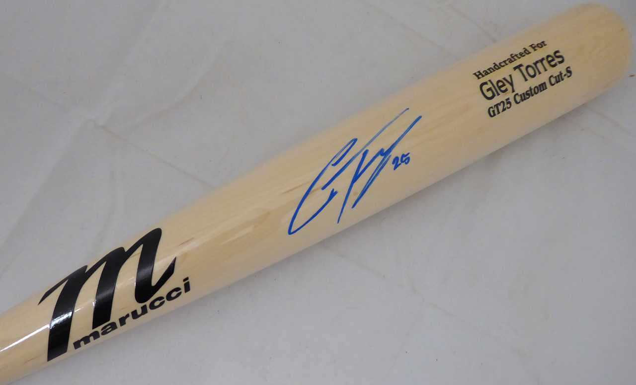 Gleyber Torres Autographed Blonde Marucci Game Model Baseball Bat New York Yankees Beckett BAS