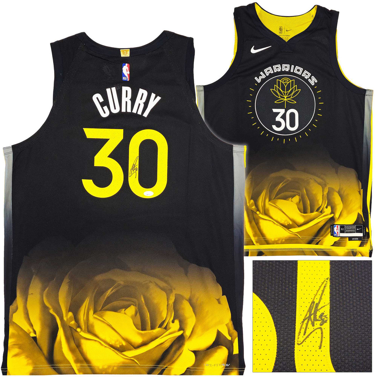 Golden State Warriors Stephen Curry Autographed Black Nike Authentic City Edition Jersey (Size 52) – JSA Authenticated