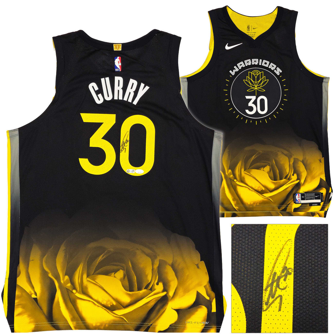 Stephen Curry Autographed Warriors Black City Edition Jersey – Size 52+2 – JSA COA