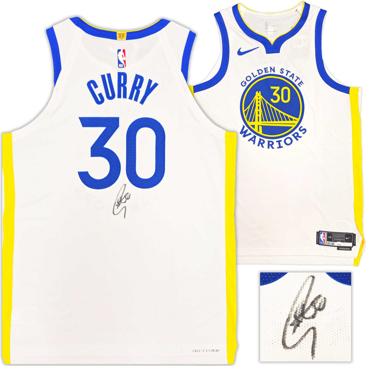 Golden State Warriors Stephen Curry Autographed White Nike Authentic Association Edition Jersey (Size 48) – JSA Authenticated!