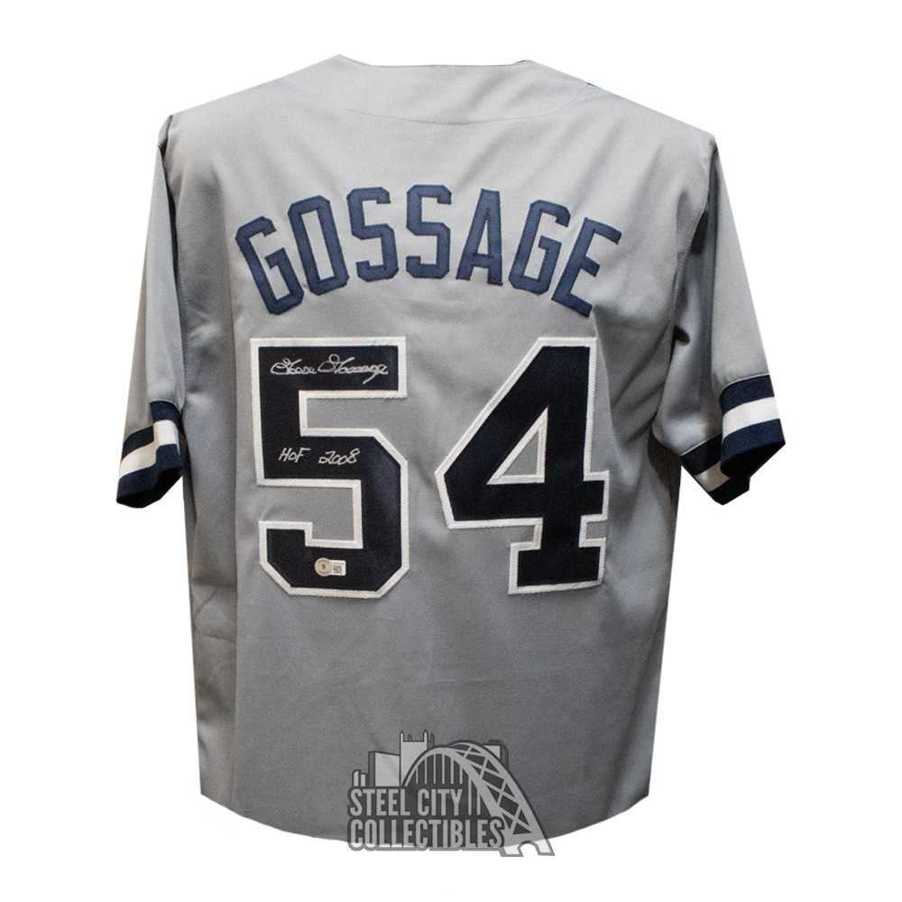 Goose Gossage Autographed New York Gray Custom HOF 2008 Baseball Jersey - BAS