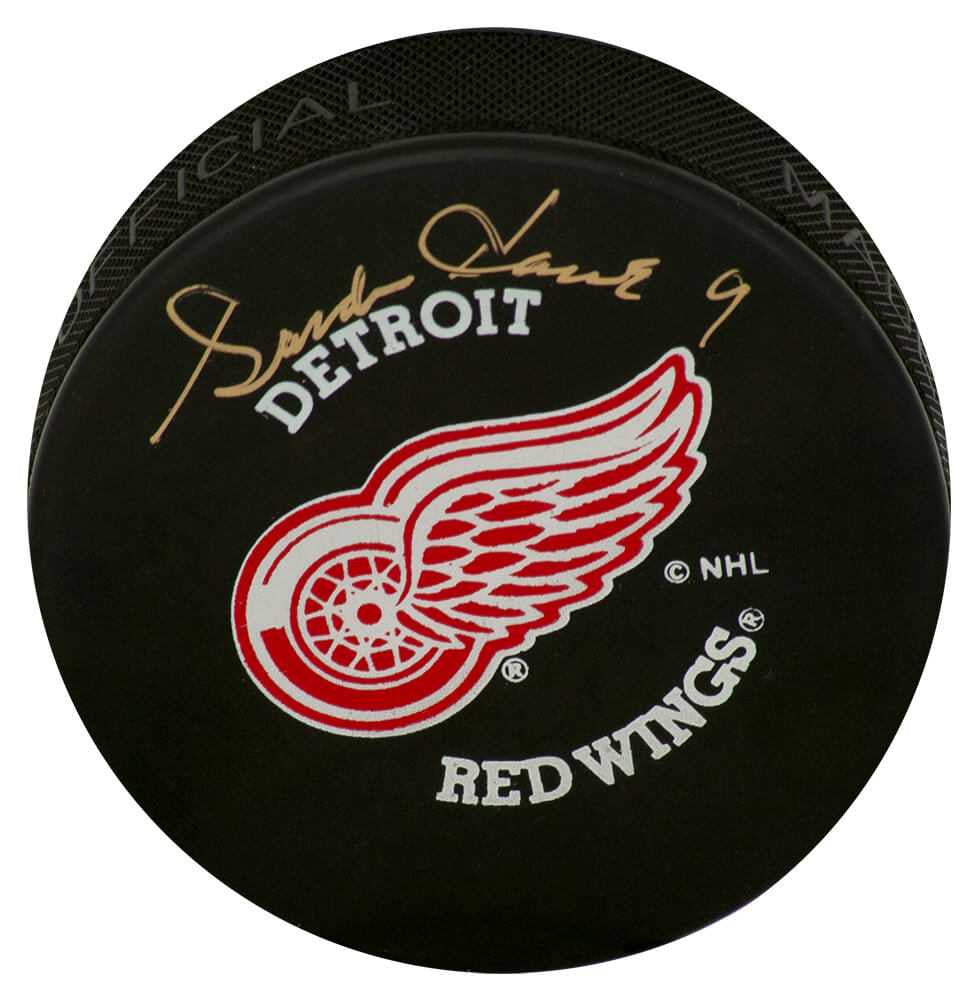 Gordie Howe Autographed Detroit Red Wings Logo Hockey Puck – JSA COA!