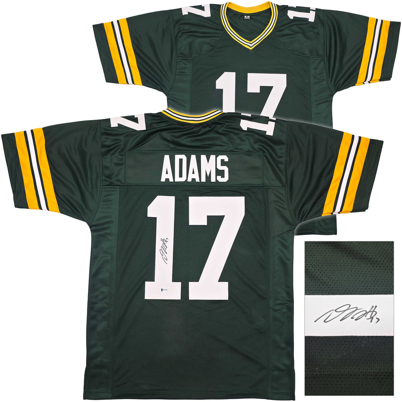 Green Bay Packers Davante Adams Autographed Green Jersey Beckett BAS Witness