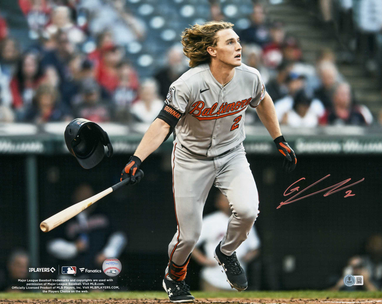Gunnar Henderson Autographed 16x20 Photo Baltimore Orioles Beckett BAS Witness