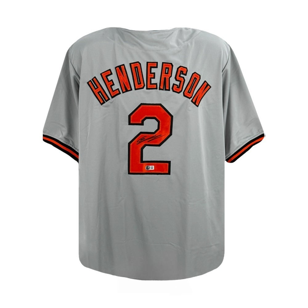 Gunnar Henderson Signed Orioles Custom Gray Jersey BAS Authenticated