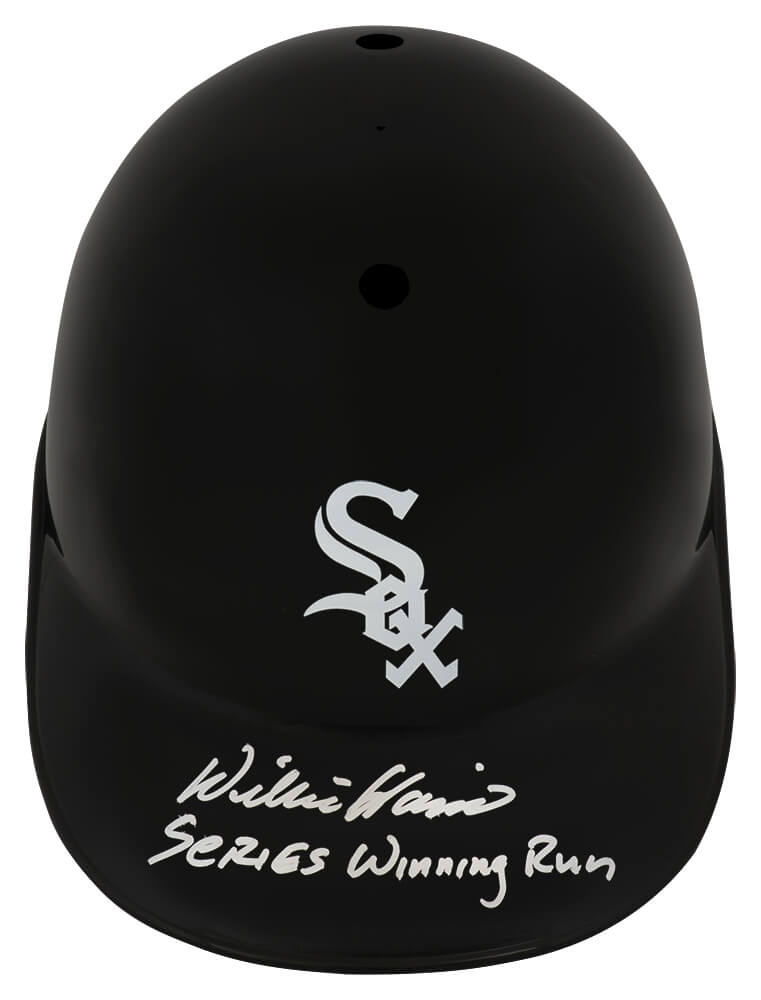 Willie Harris Signed Chicago White Sox Souvenir Replica Batting Helmet w/Series Winning Run