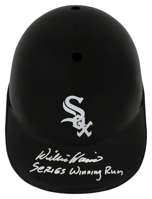 Willie Harris Signed Chicago White Sox Souvenir Replica Batting Helmet w/Series Winning Run