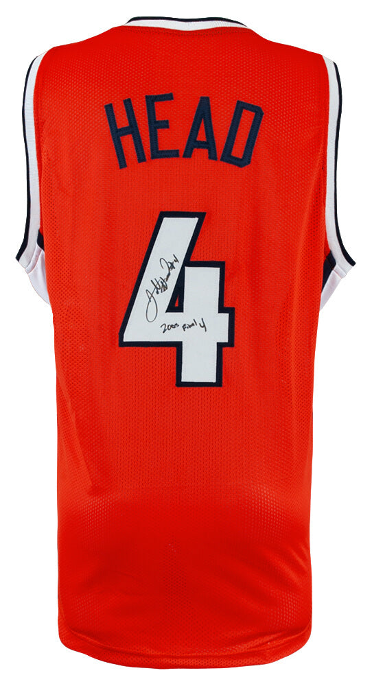 Illinois Fighting Ilini Luther Head Signed Orange Custom College Basketball Jersey w/2005 Final 4