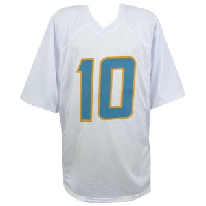 Justin Herbert Signed Los Angeles Chargers White Custom Jersey - Beckett Certified