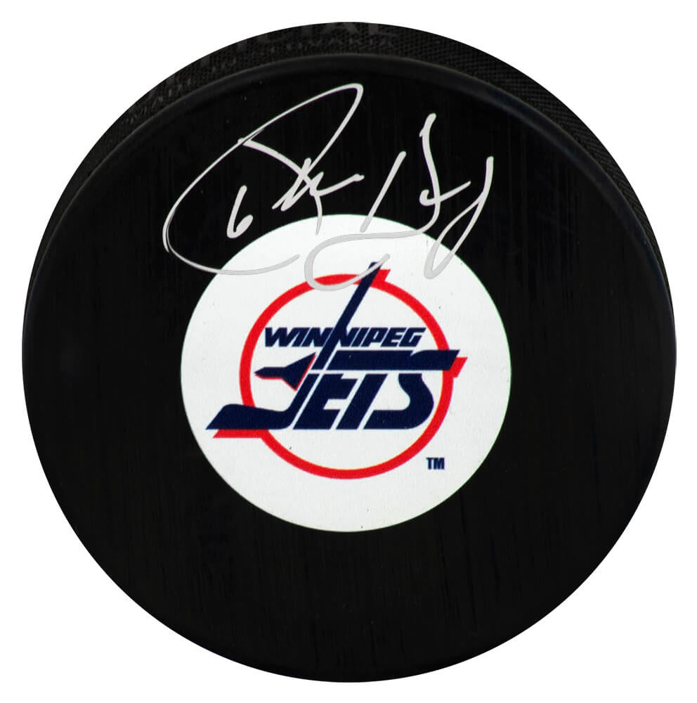 Phil Housley Signed Jets (Medium) Logo Hockey Puck