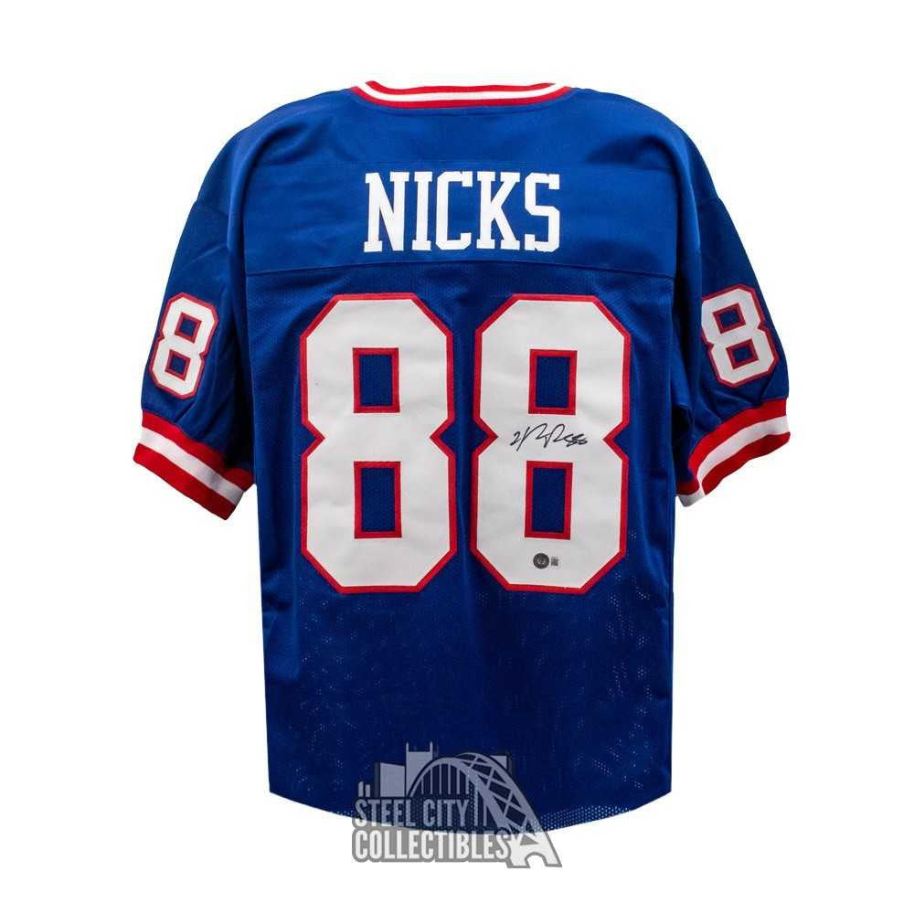 Hakeem Nicks Autographed New York Custom Blue Football Jersey - BAS