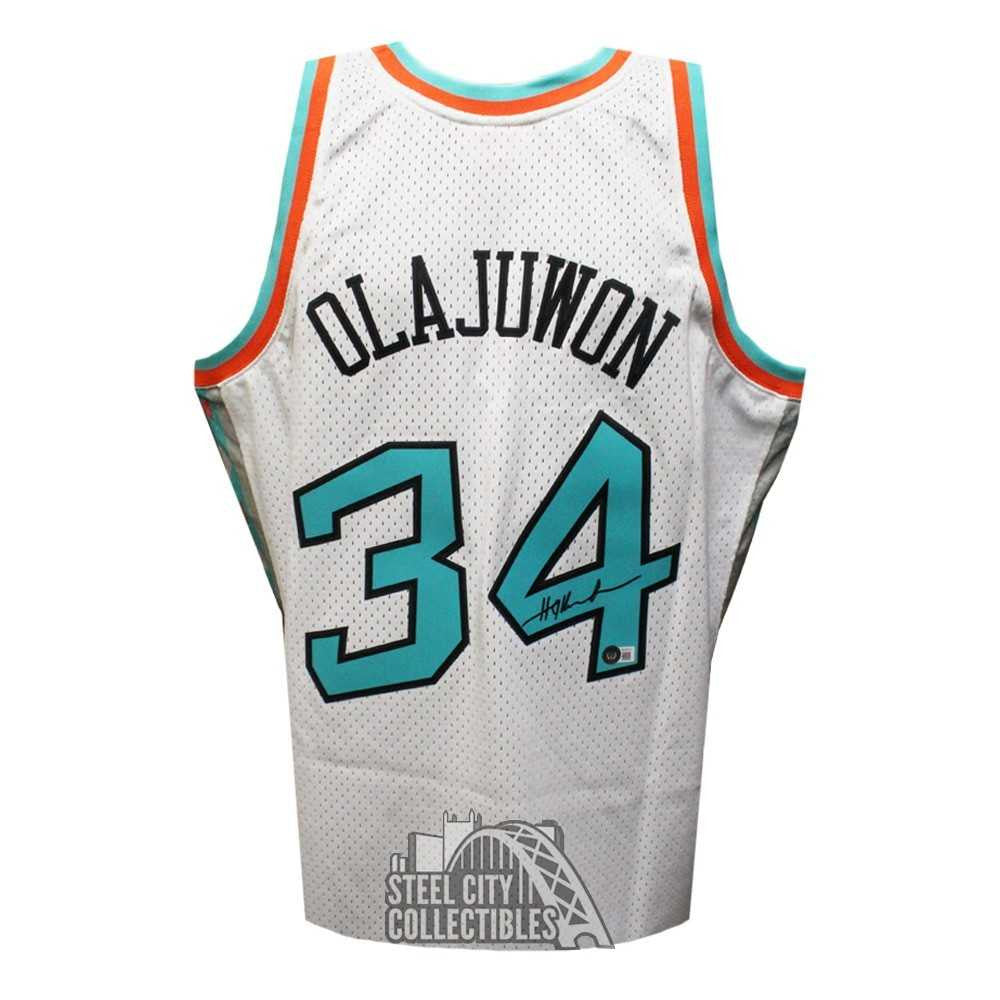 Hakeem Olajuwon Autographed Mitchell & Ness 1996 All Star XL Basketball Jersey - BAS