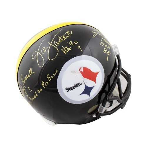 Ham Lambert Russell 24 Pro Bowls Autographed Steelers Full Size Helmet - JSA