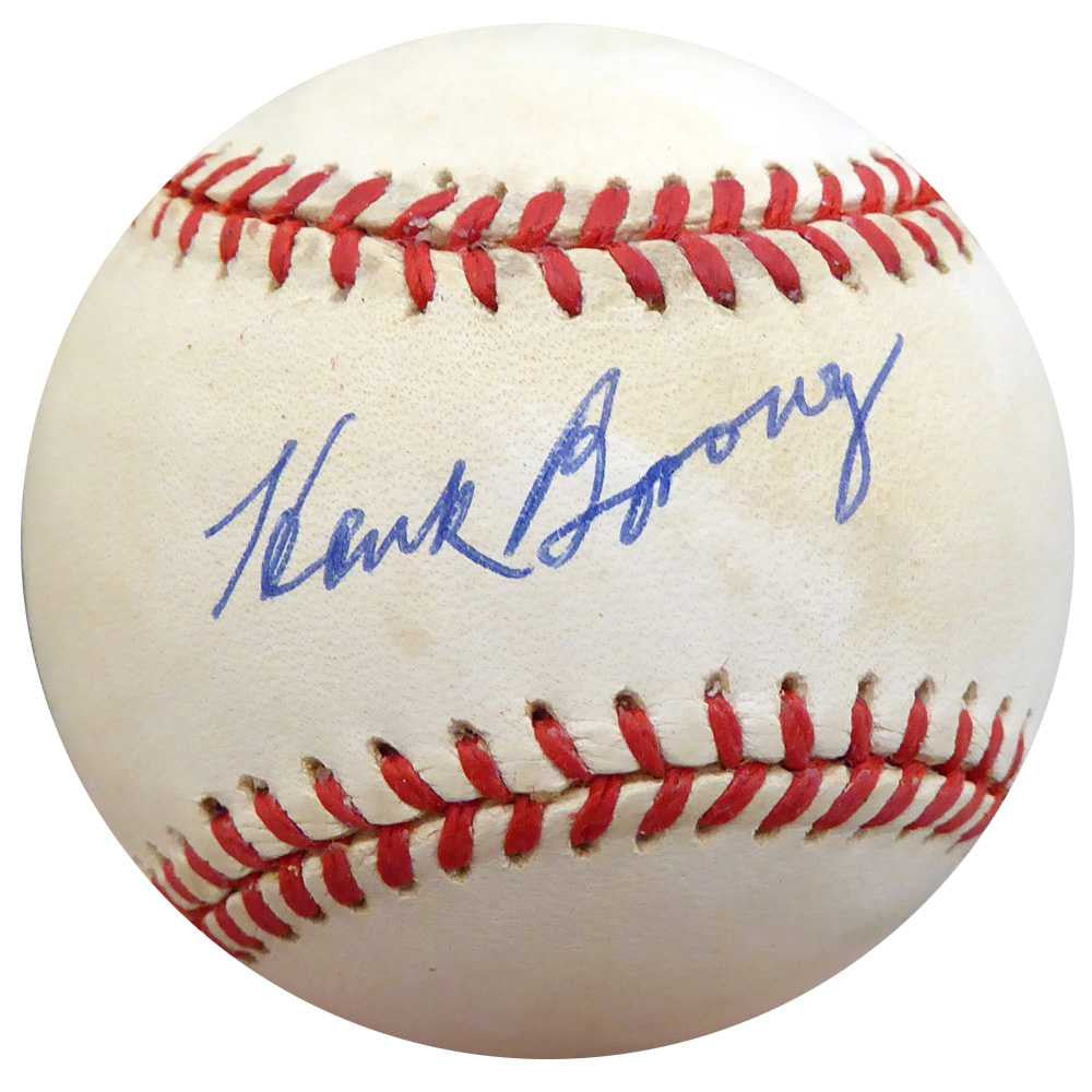 Hank Borowy Autographed Official AL Baseball New York Yankees, Chicago Cubs Beckett BAS #F26234