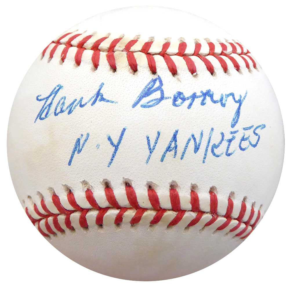Hank Borowy Autographed Official AL Baseball New York Yankees "N.Y. Yankees" Beckett BAS #F26244