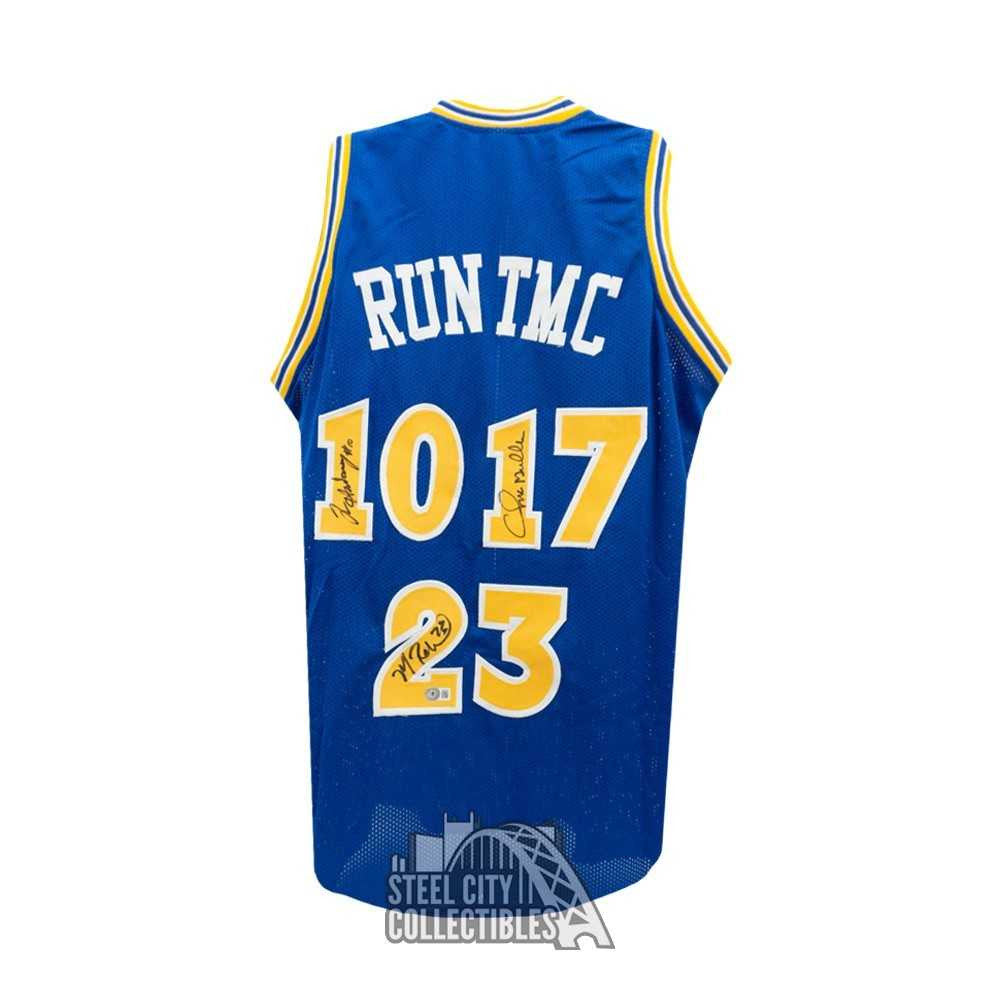 Hardaway, Richmond, Mullin Autographed Golden State RUN TMC Custom Blue Basketball Jersey - BAS