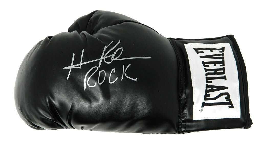 Hasim Rahman Signed Everlast Black Boxing Glove w/Rock - Schwartz Authenticated