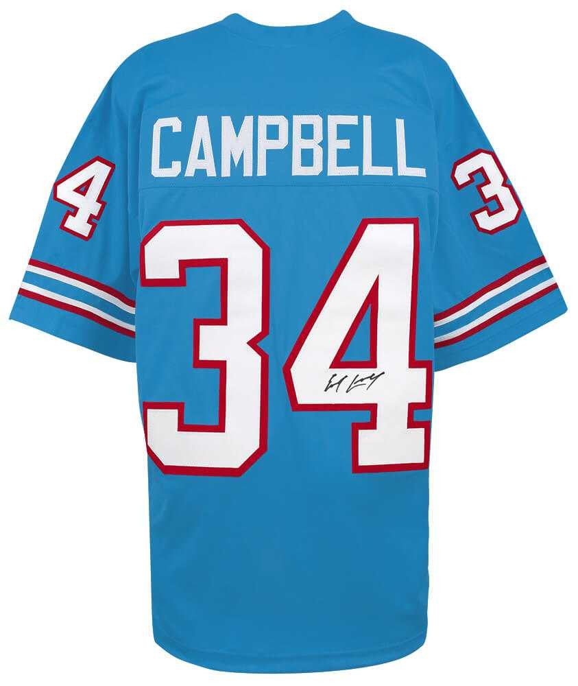 Earl Campbell Autographed Houston Oilers Blue Throwback Custom Jersey – Schwartz Authenticated