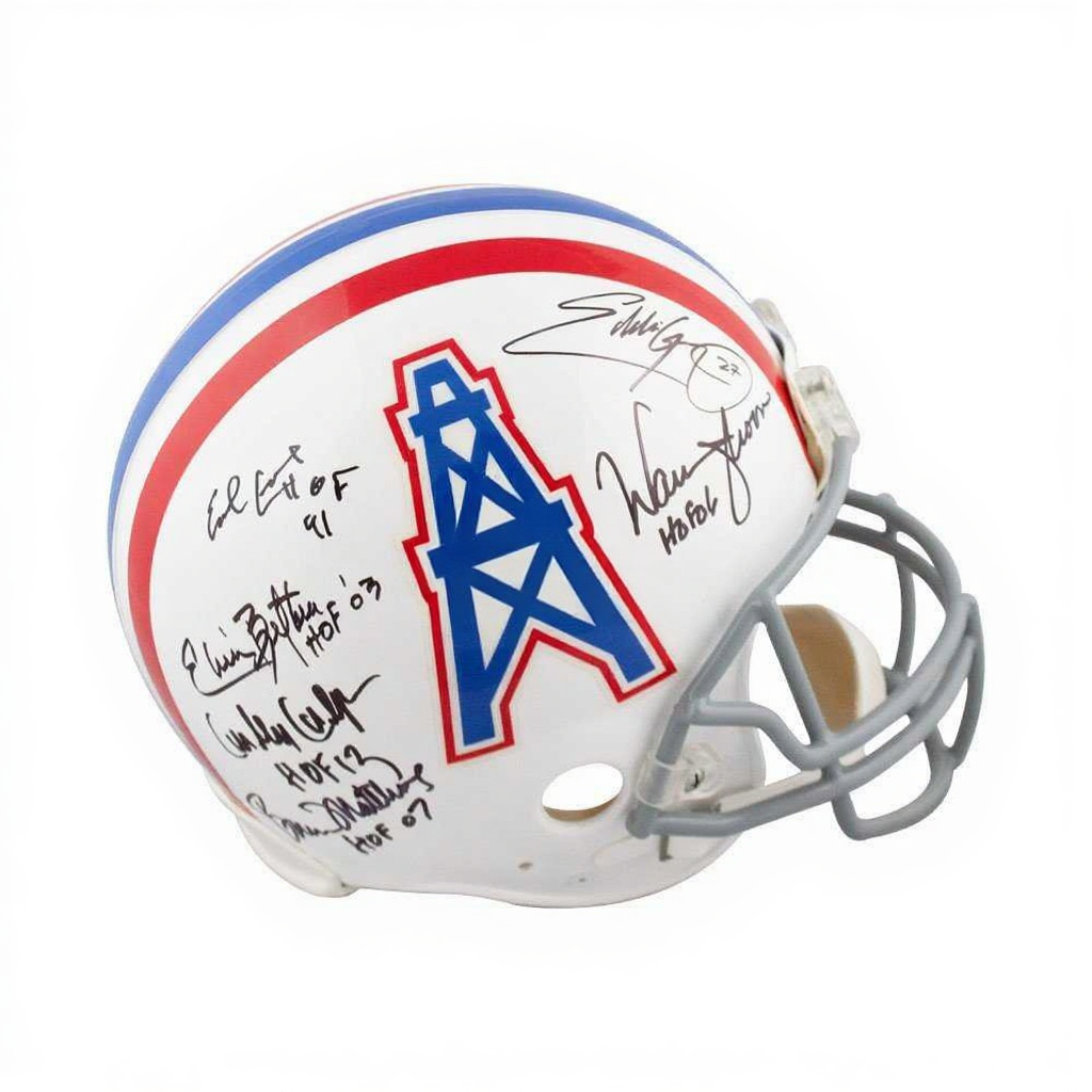 Houston Oilers Greats Signed Proline Authentic Helmet – Beckett COA