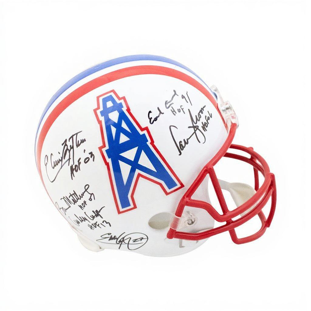 Houston Oilers Greats Signed Full-Size Helmet (11 Autos) – BAS COA