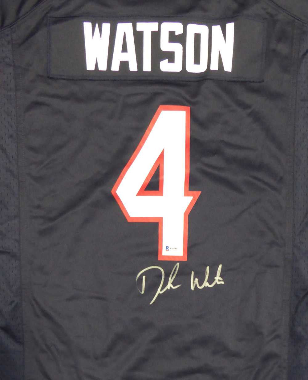 Houston Texans Deshaun Watson Autographed Blue Nike Jersey Size L Beckett BAS