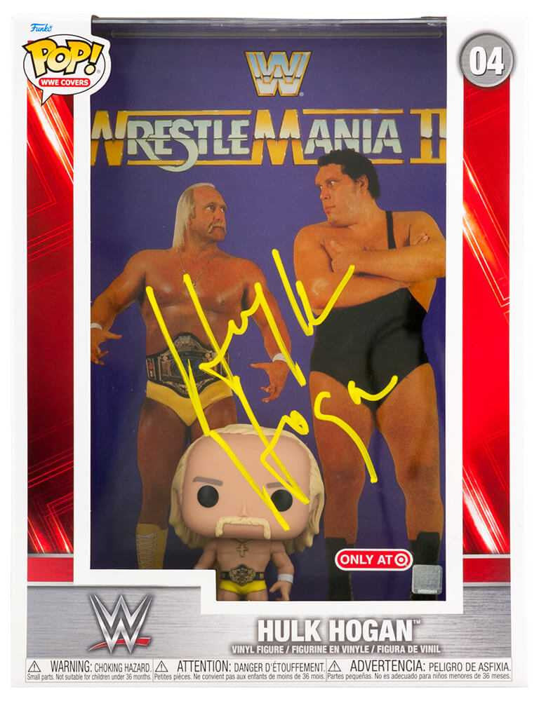 Hulk Hogan Signed WWE Wrestlemania 3 Hogan vs. Andre The Giant Funko Pop Figurine #04 - Schwartz Authenticated