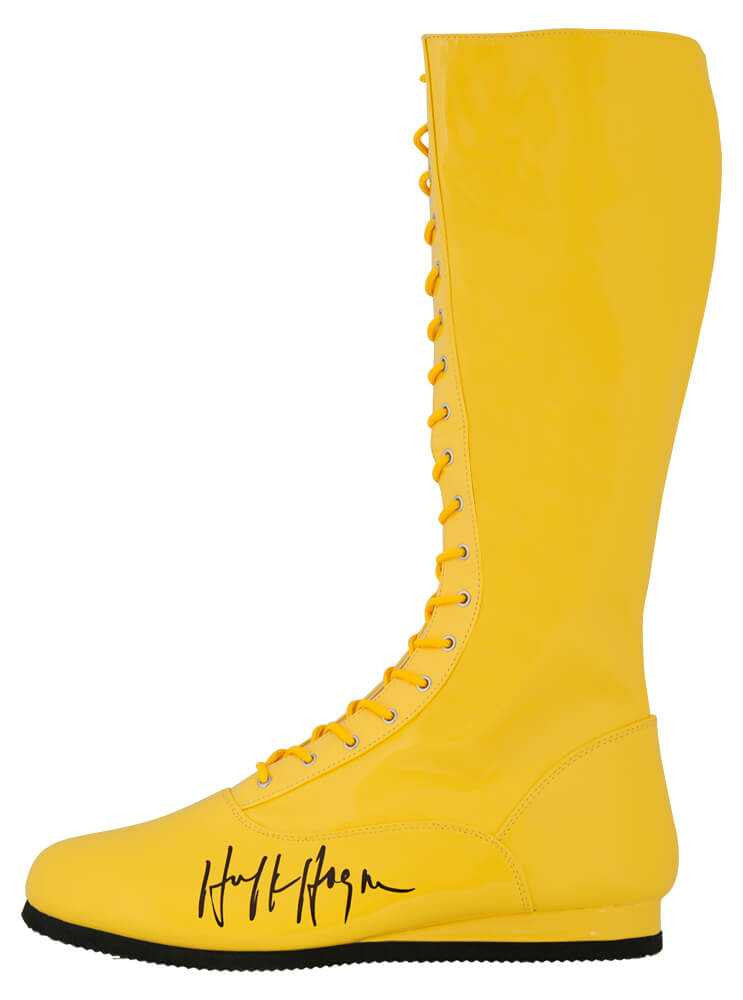 Hulk Hogan Signed Yellow Wrestling Boot – Schwartz COA