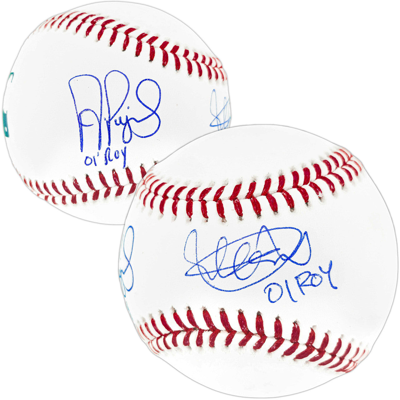 Ichiro Suzuki & Albert Pujols Autographed MLB Baseball “01 ROY” – Beckett BAS Witness & Ichiro Holo