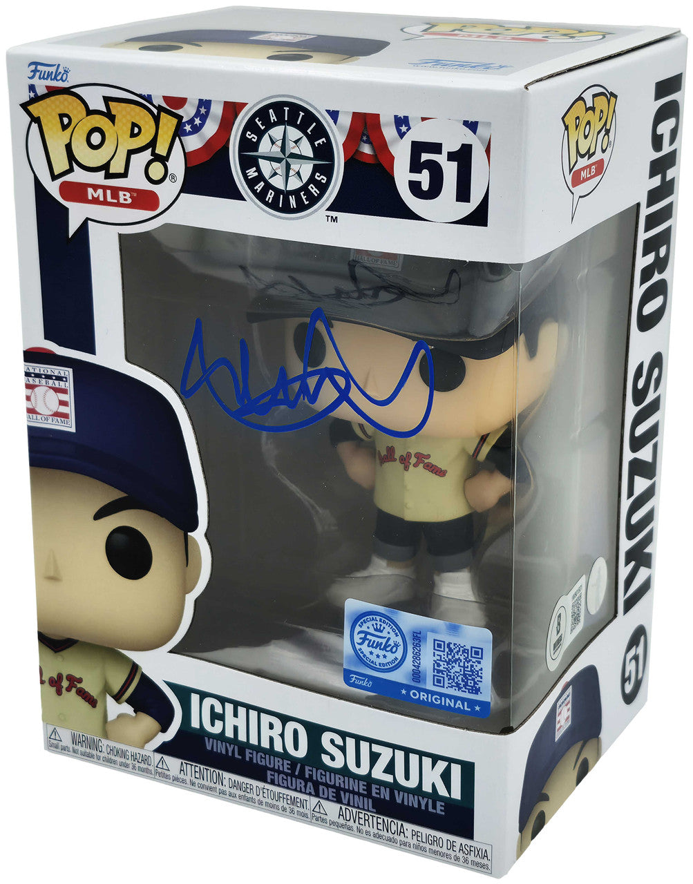 Ichiro Suzuki Autographed Hall of Fame Funko Pop #51 – Seattle Mariners – Beckett BAS Witness & Ichiro Holo!